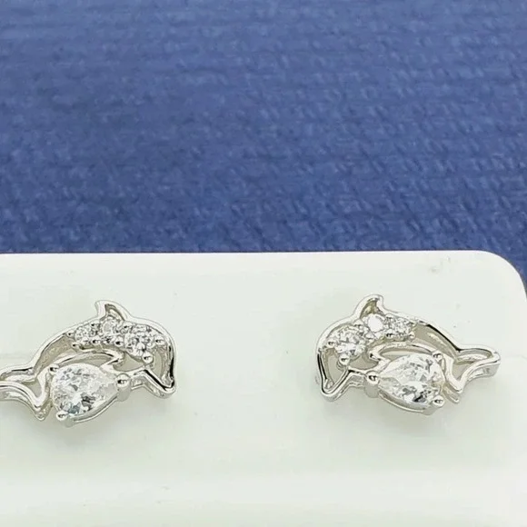 925 Sterling Silver CZ Stud Earrings for Women/Girl, US925P1257